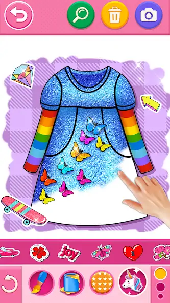 Скачать Glitter dress coloring and dra [Разблокированная версия] MOD APK на Андроид