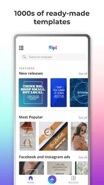 Скачать Ripl: Social Media Marketing [Разблокированная версия] MOD APK на Андроид