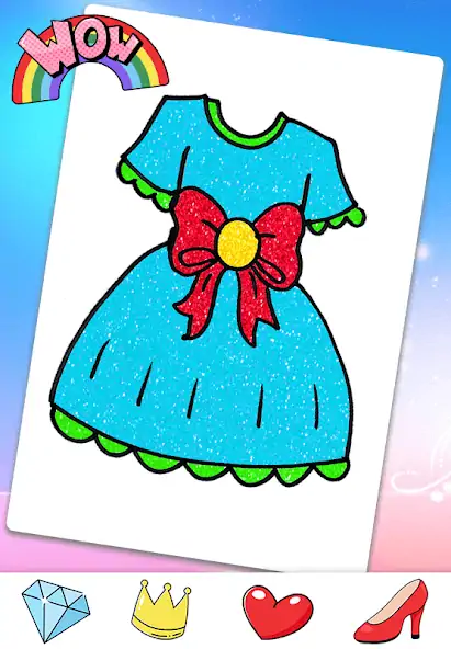 Скачать Glitter Dress Coloring Game [Разблокированная версия] MOD APK на Андроид