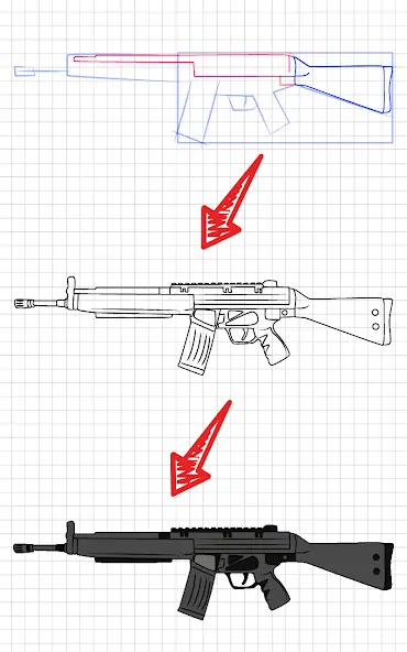 Скачать Как нарисовать оружие поэтапно [Полная версия] MOD APK на Андроид