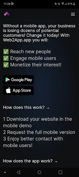 Скачать web2app.app [Без рекламы] MOD APK на Андроид