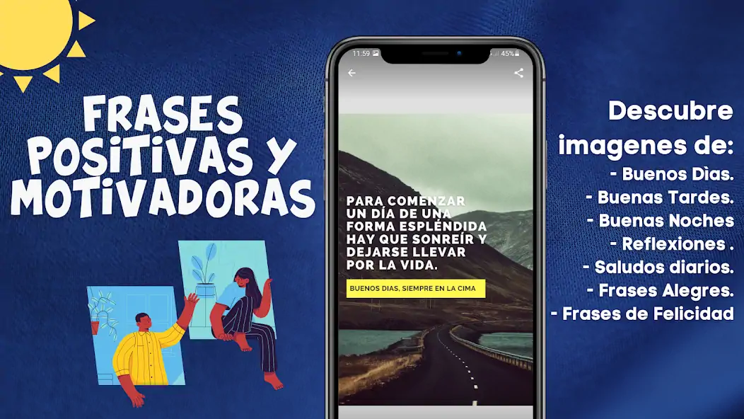 Скачать Frases Bonitas de Buenos Días [Разблокированная версия] MOD APK на Андроид