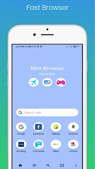 Скачать Mini Browser- Fast Web Browser [Разблокированная версия] MOD APK на Андроид