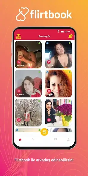 Скачать Flirtbook: Flört ve Arkadaşlık [Разблокированная версия] MOD APK на Андроид