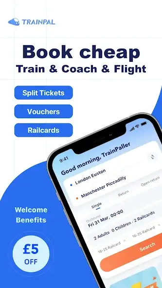 Скачать TrainPal - Cheap Train Tickets [Разблокированная версия] MOD APK на Андроид