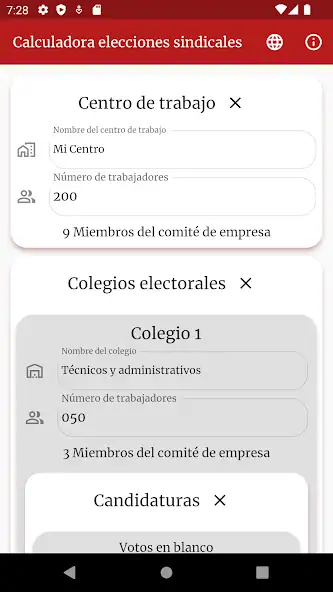 Скачать Cálculos elecciones sindicales [Разблокированная версия] MOD APK на Андроид