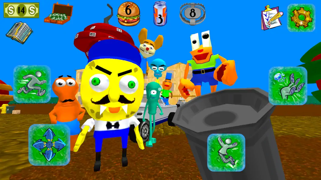Скачать Sponge Neighbor Escape 3D Взлом [МОД Бесконечные монеты] + [МОД Меню] MOD APK на Андроид