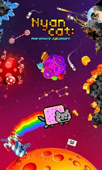 Скачать Nyan Cat: The Space Journey Взлом [МОД Бесконечные деньги] + [МОД Меню] MOD APK на Андроид