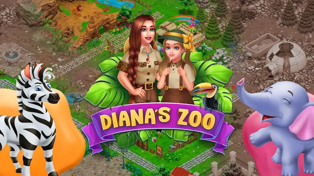 Скачать Diana's Zoo - семейный зоопарк Взлом [МОД Много монет] + [МОД Меню] MOD APK на Андроид