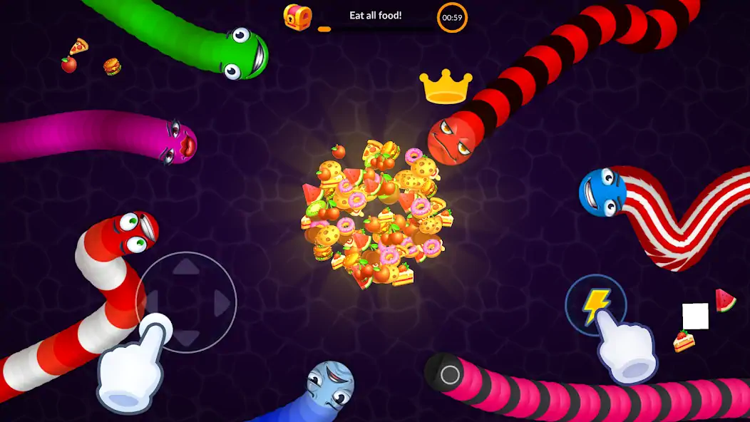 Скачать Snake Worms .io: Fun Game Zone Взлом [МОД Бесконечные монеты] + [МОД Меню] MOD APK на Андроид