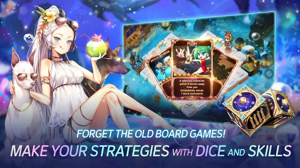 Скачать Game of Dice: Board&Card&Anime Взлом [МОД Бесконечные монеты] + [МОД Меню] MOD APK на Андроид