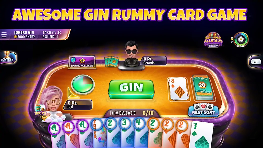 Скачать Gin Rummy Stars - Card Game Взлом [МОД Много денег] + [МОД Меню] MOD APK на Андроид