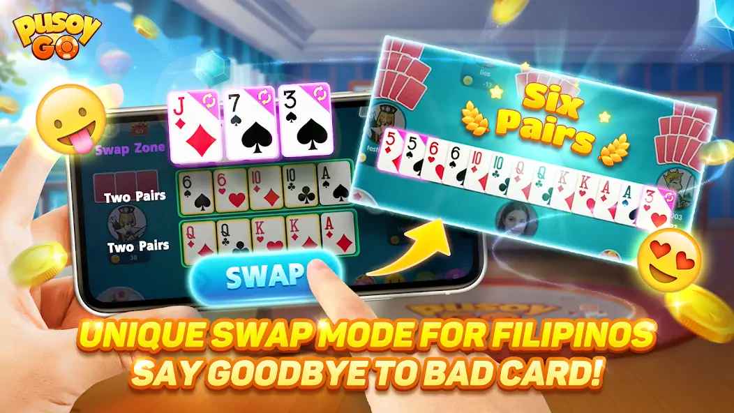 Скачать Pusoy Go-Competitive 13 Cards Взлом [МОД Много монет] + [МОД Меню] MOD APK на Андроид