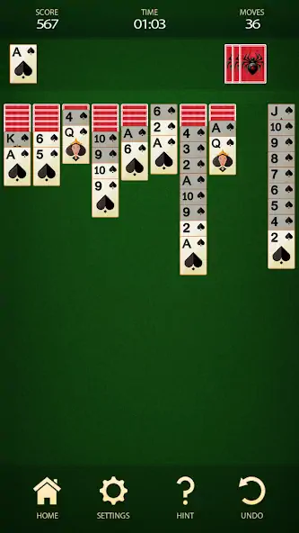 Скачать Spider Solitaire: Card Game Взлом [МОД Много монет] + [МОД Меню] MOD APK на Андроид