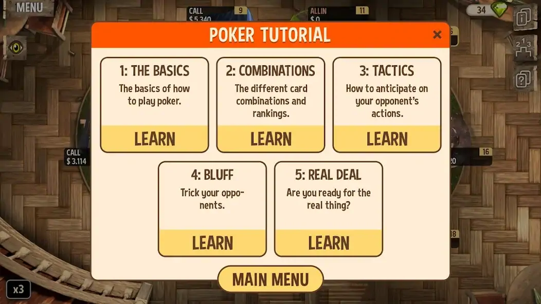 Скачать Научись играть в Покер Взлом [МОД Много денег] + [МОД Меню] MOD APK на Андроид