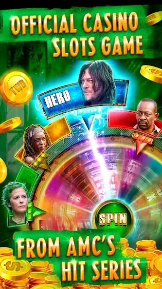 Скачать The Walking Dead Casino Slots Взлом [МОД Бесконечные монеты] + [МОД Меню] MOD APK на Андроид