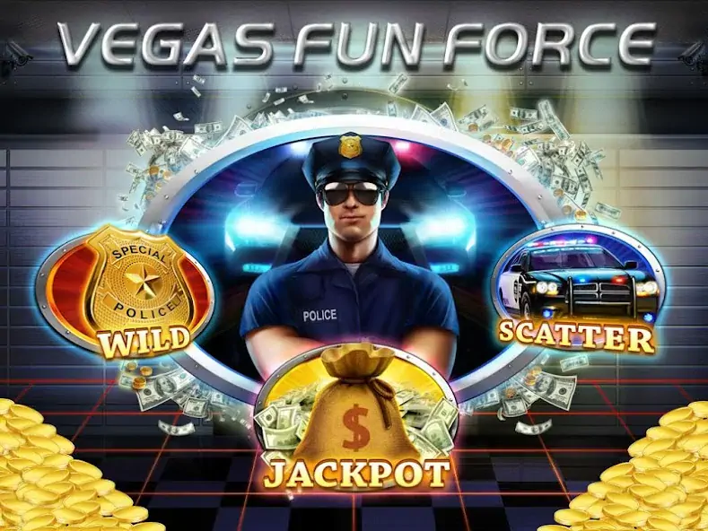 Скачать Cops Casino Slots Взлом [МОД Много денег] + [МОД Меню] MOD APK на Андроид