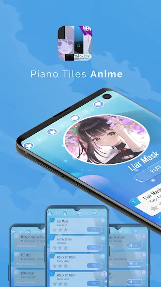Скачать Piano Anime Tiles Music Взлом [МОД Много денег] + [МОД Меню] MOD APK на Андроид