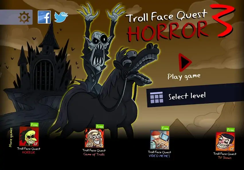 Скачать Troll Face Quest: Horror 3 Взлом [МОД Бесконечные монеты] + [МОД Меню] MOD APK на Андроид