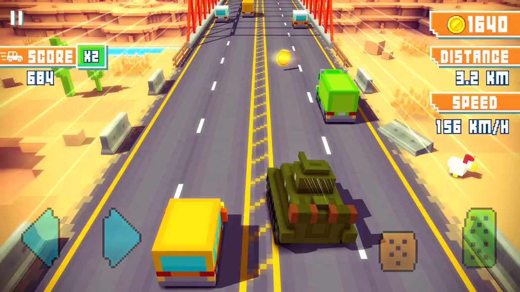 Скачать Blocky Highway: Traffic Racing Взлом [МОД Много денег] + [МОД Меню] MOD APK на Андроид