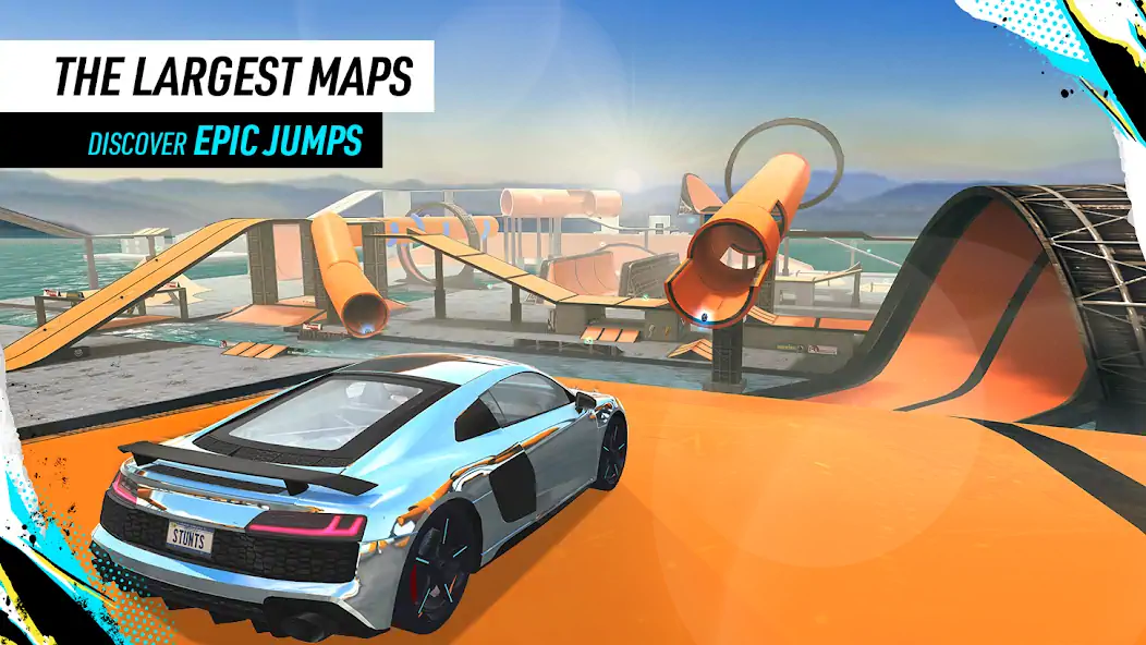 Скачать Car Stunt Races: Mega Ramps Взлом [МОД Много монет] + [МОД Меню] MOD APK на Андроид