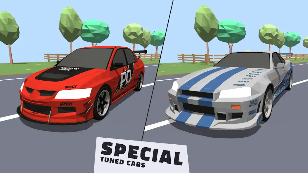 Скачать Polygon Drift: Traffic Racing Взлом [МОД Много денег] + [МОД Меню] MOD APK на Андроид