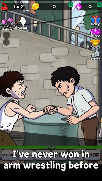 Скачать Arm Wrestling Clicker Взлом [МОД Бесконечные деньги] + [МОД Меню] MOD APK на Андроид