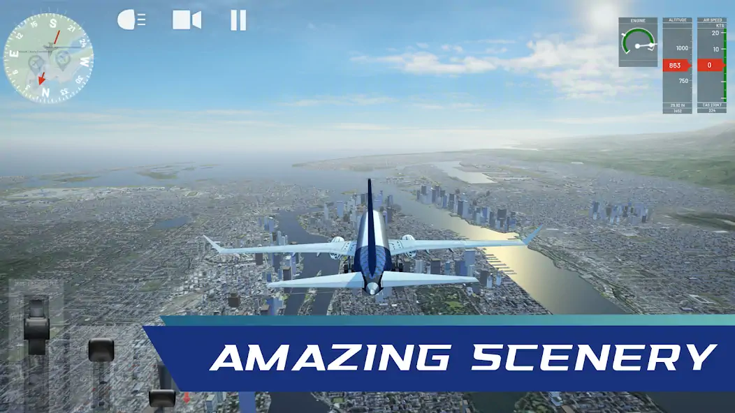 Скачать Flight Simulator: Plane Game Взлом [МОД Бесконечные монеты] + [МОД Меню] MOD APK на Андроид