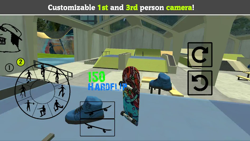 Скачать Skateboard FE3D 2 Взлом [МОД Бесконечные монеты] + [МОД Меню] MOD APK на Андроид