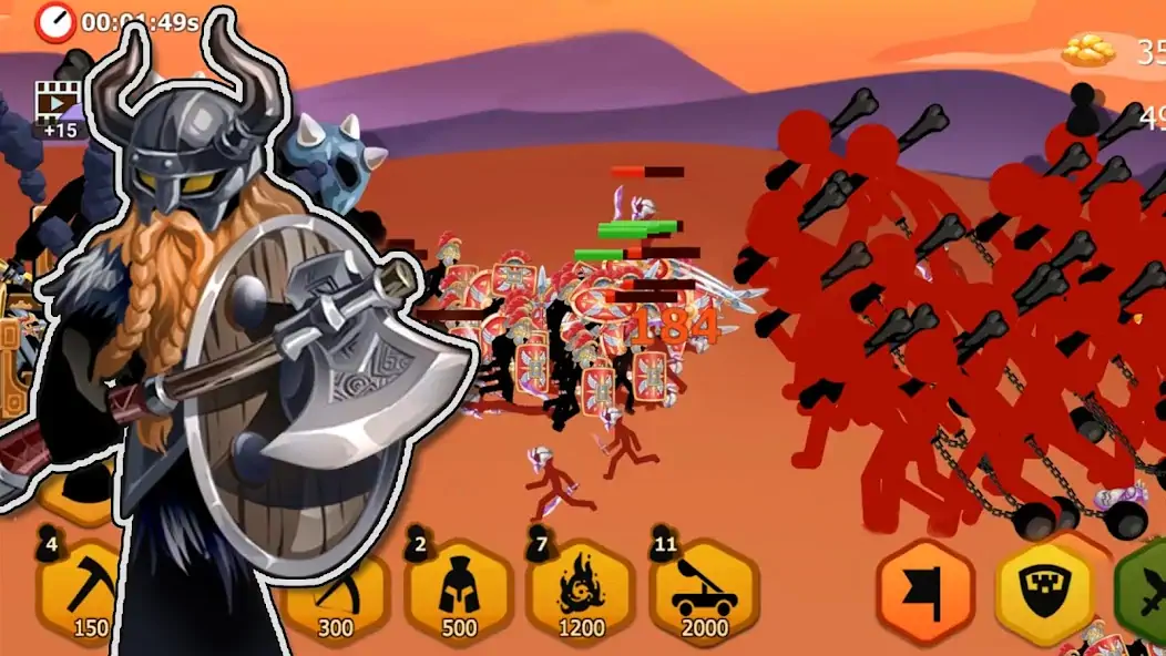 Скачать Stickman Battle 2: Empires War Взлом [МОД Много денег] + [МОД Меню] MOD APK на Андроид