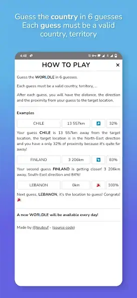 Скачать Worldle - Guess the Country Взлом [МОД Много денег] + [МОД Меню] MOD APK на Андроид